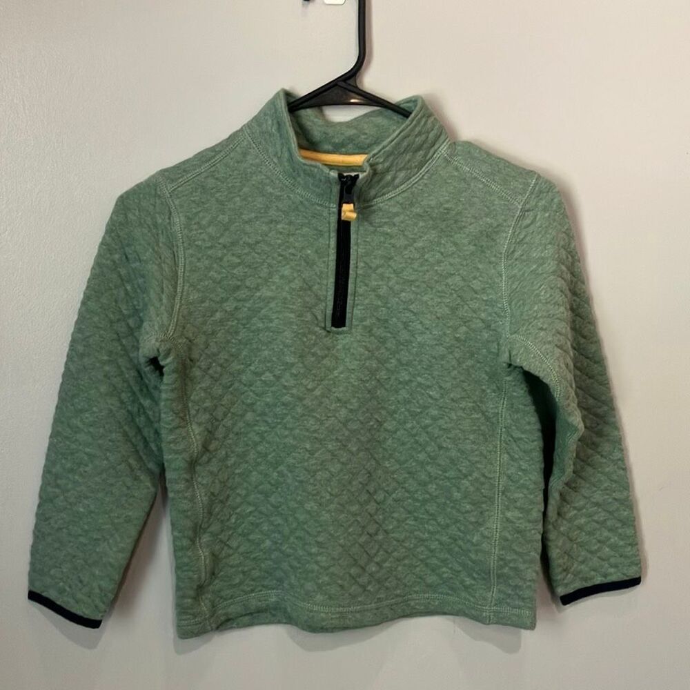 Crewcuts half zip Quilted Textured pull over sweater green Boys 6/7 #786